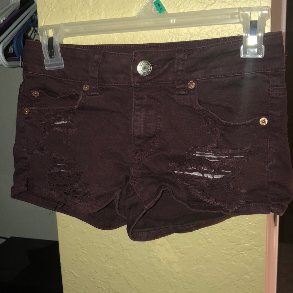 American Eagle burgundy shorts